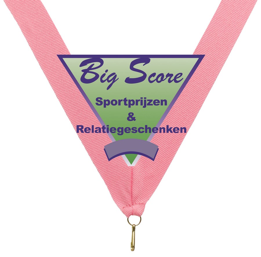 Medaillehalslint breed Roze